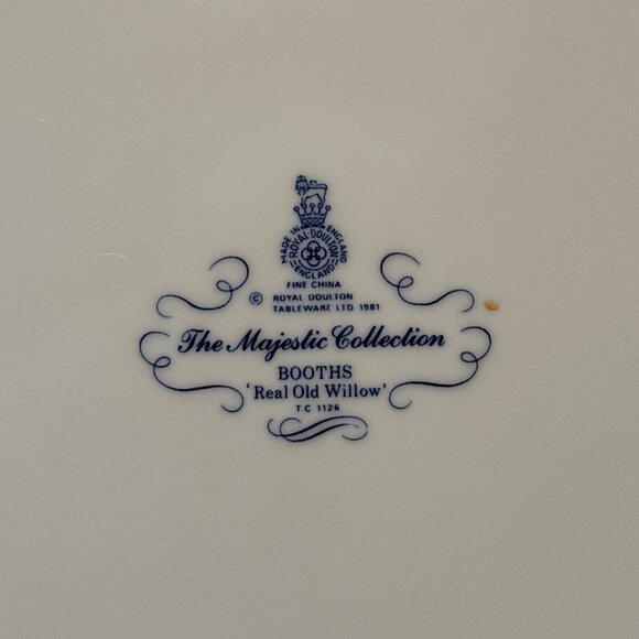 Booths REAL OLD WILLOW Blue & White Transferware Dinner Plate - Picture 4 of 10